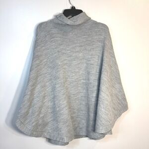 Lole Knit Turtleneck Poncho Gray Women's One Size Fits All Winter Layering Piece